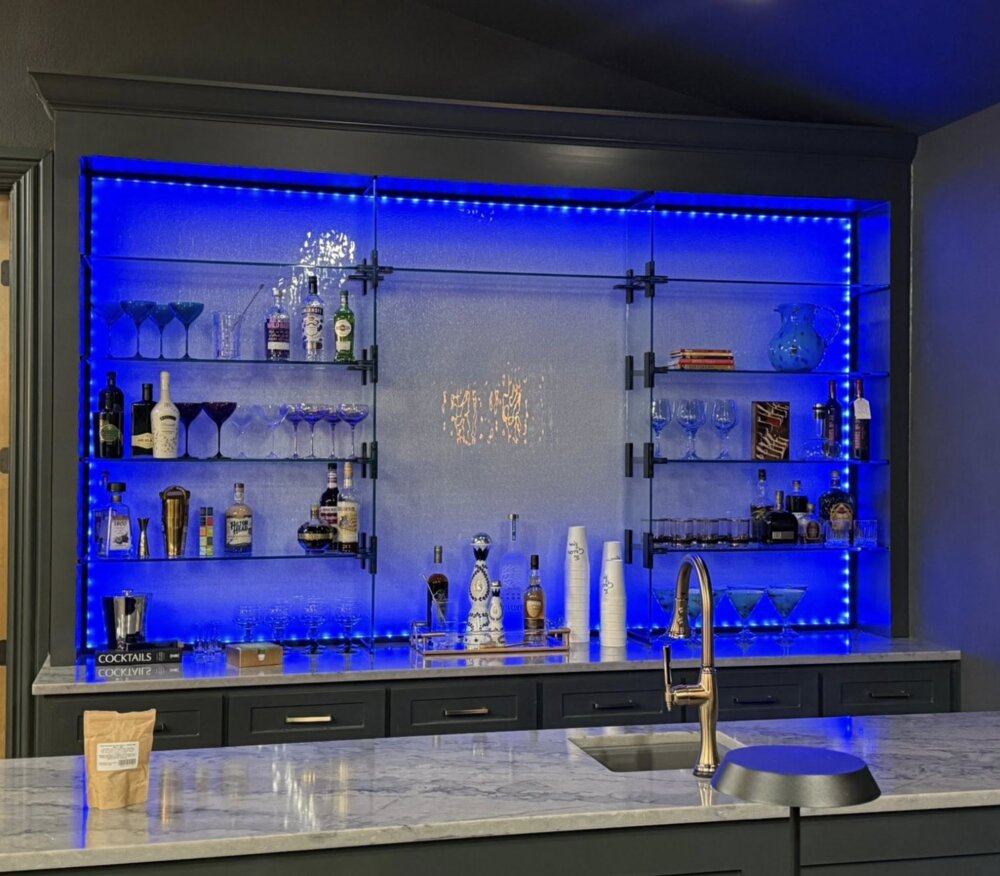 Blue accent bar lighting by LiveWire